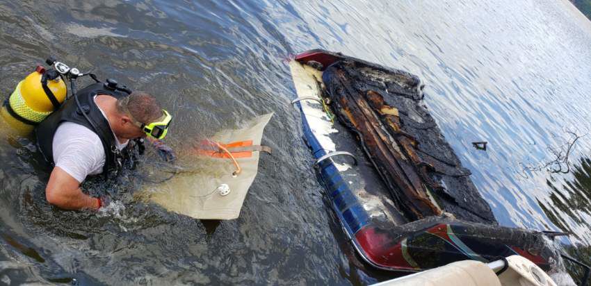 Tim McNitt Endures The Burn Of Gas & Fiberglass As He Preps Boat For Recovery